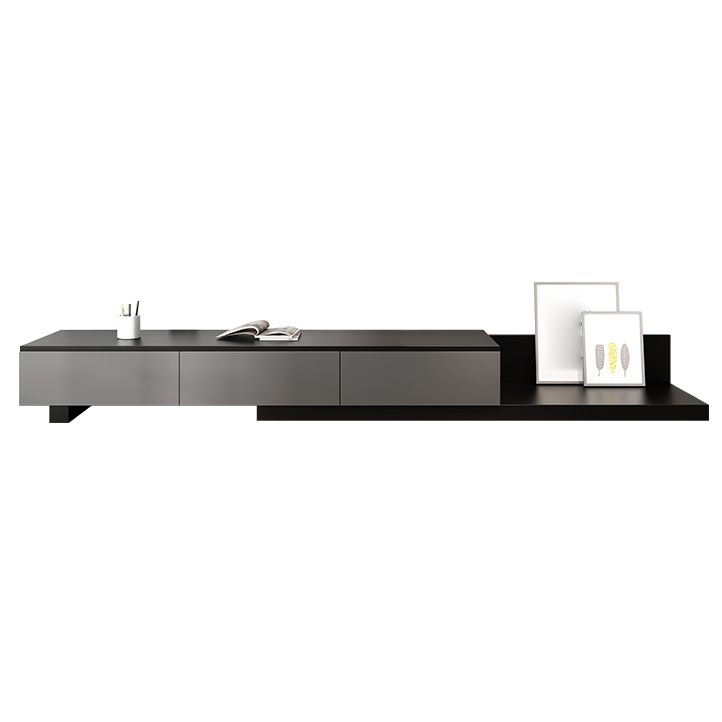 Modern TV Stand with Sliding Storage , TV Console in Grey Fit TVs for up to 71 / 92