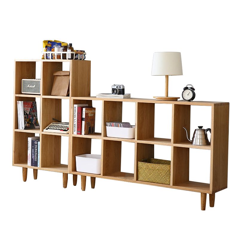 Natural Scandinavian Etagere Bookshelf White Oak Open Bookcase