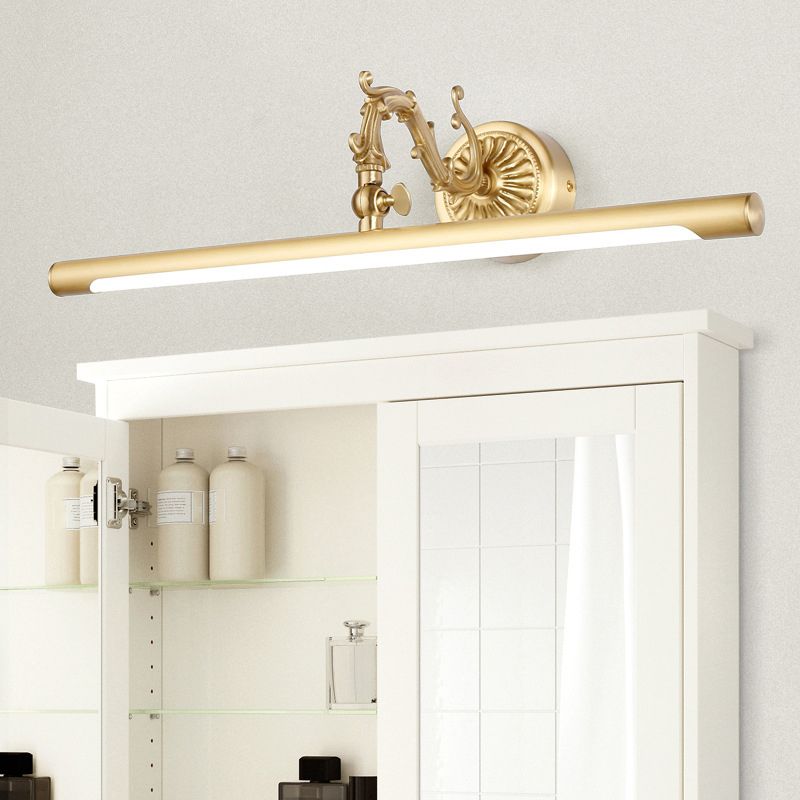 Contemporary Single Bathroom Vanity Light Golden LED Bath Bar