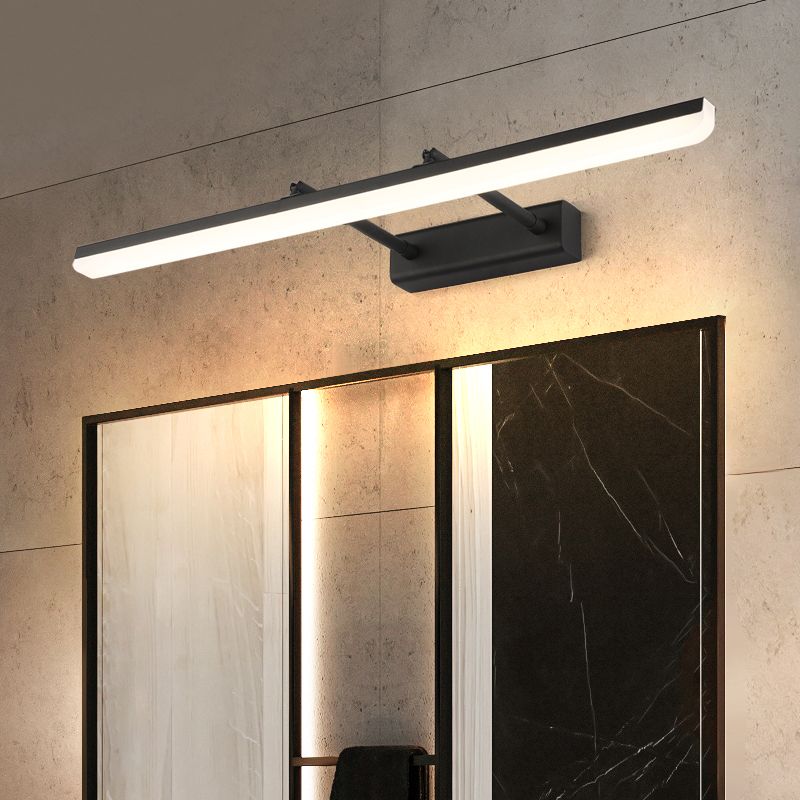 Linear Shape Metal Wall Sconce Modern Style 1-Light Mirror Swing Arm Wall Light Fixtures