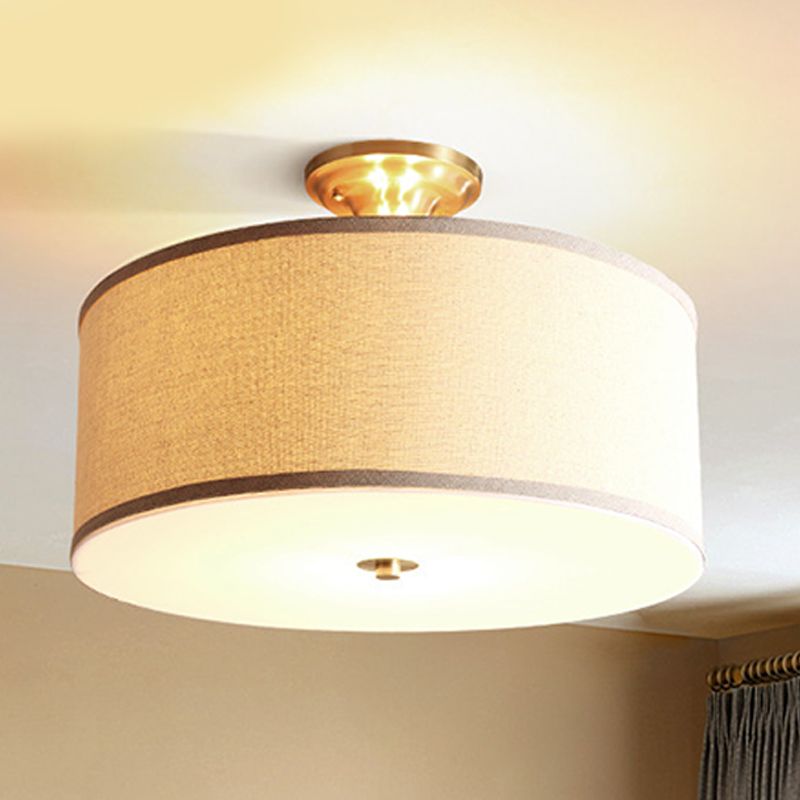 Simple Style Ceiling Mounted Fixture Fabric Ceiling Mount Light Fixture