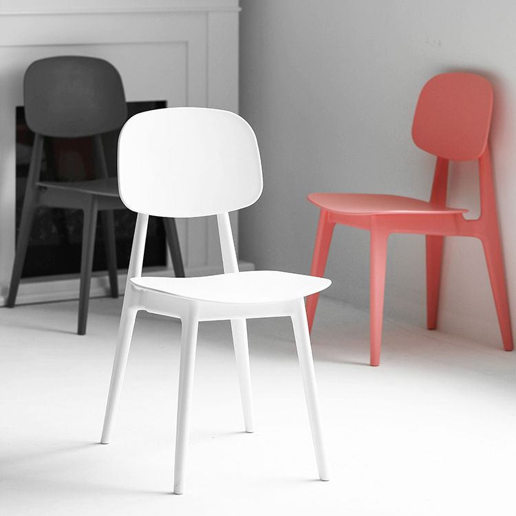 Modern Chair Dining Armless Open Back Chair for Kitchen with Plastic Legs