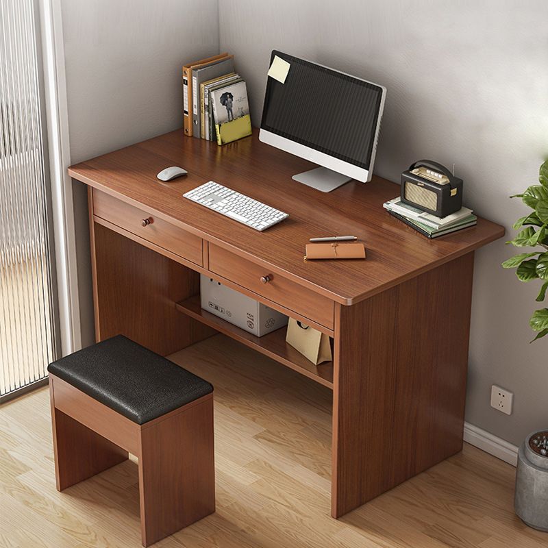 Rectangular Manufactured Wood Writing Desk Modern Desk with Two Drawers