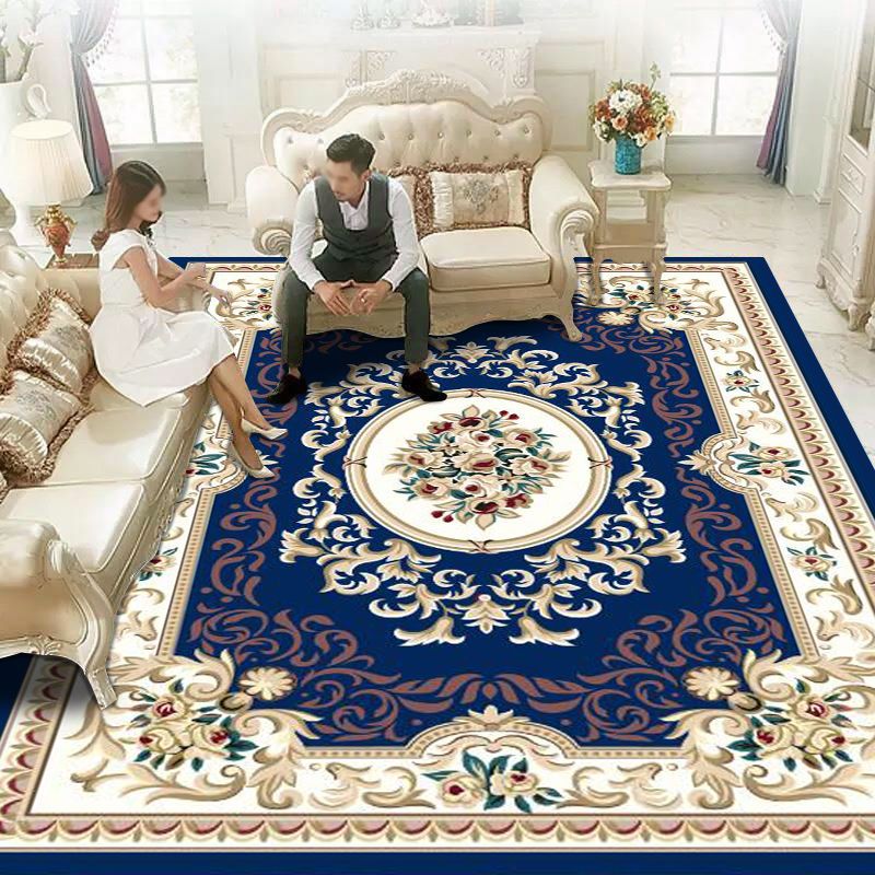 Alfombra lavable Vintage Classic Floral Design Rug poliéster alfombra anti-Slip para decoración del hogar