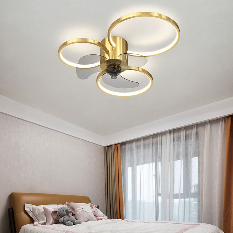 Metal Geometric Ceiling Fans Modern Style Multi Lights Ceiling Fan Lamp Fixture