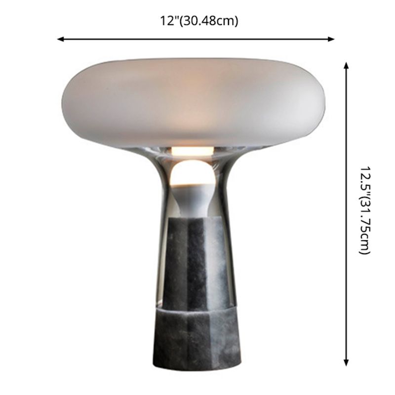 Creative Mushroom Cloud Glass Table Lamp 1-Light Nordic Style Marble Home Decorative Nightstand Light