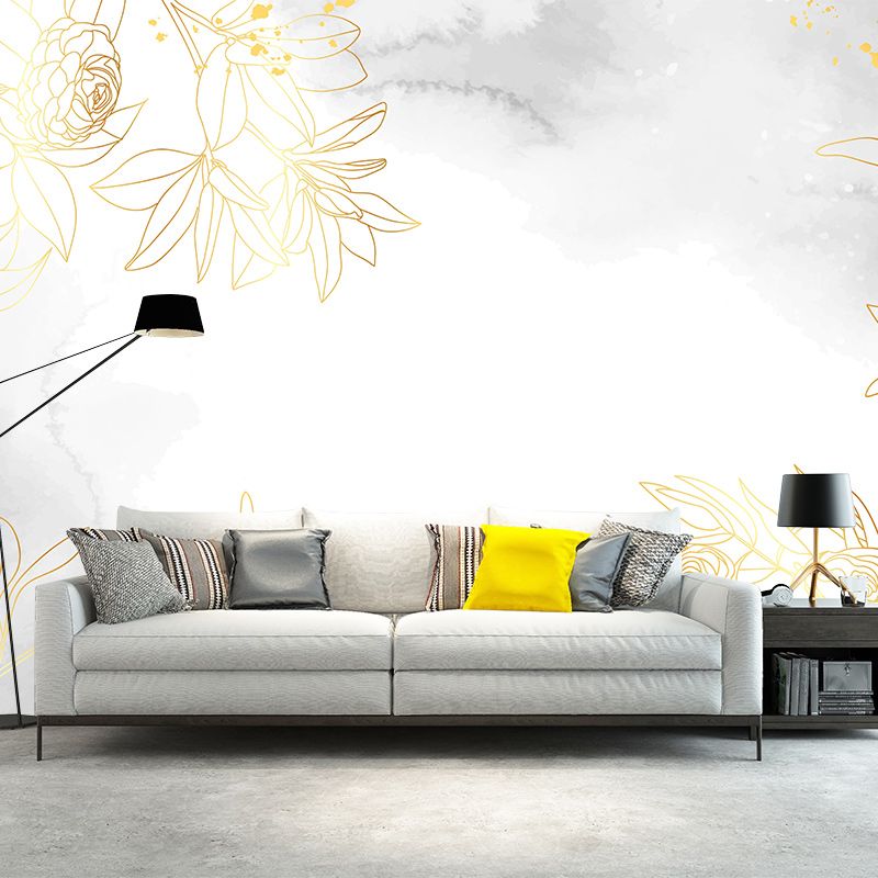 Minimalism Illustration Wallpaper Environment Friendly Mildew Resistant Indoor Wall Mural