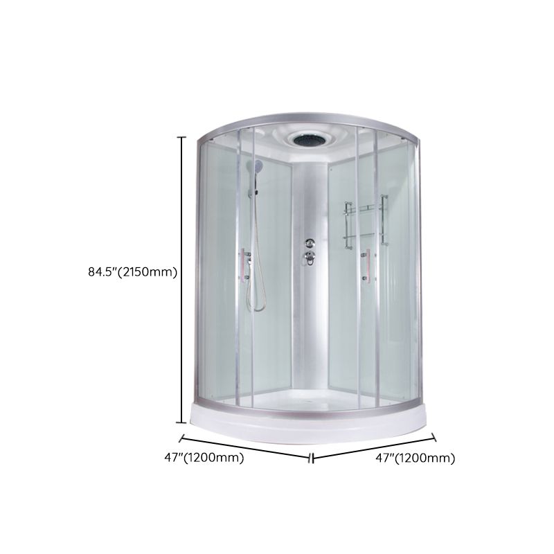 Round Semi-Frameless Shower Stall Corner Tempered Glass Shower Stall