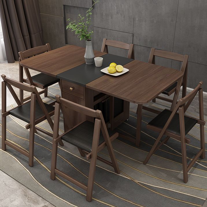 3/5/7 Pieces Modern Folding Solid Wood Multi Purpose Dining Set for Home