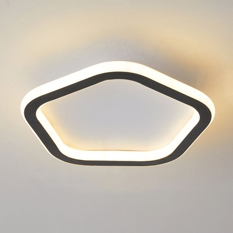 Metal Geometric Shape Flush Mount Light Modern 1-Light Flush Mount Ceiling Light