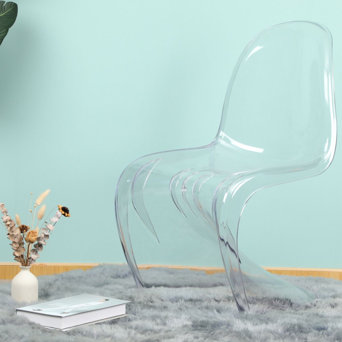 Skandinavischer Kunststoffstühle im skandinavischen Stil Set Esszimmer fester Rückseitenstuhl