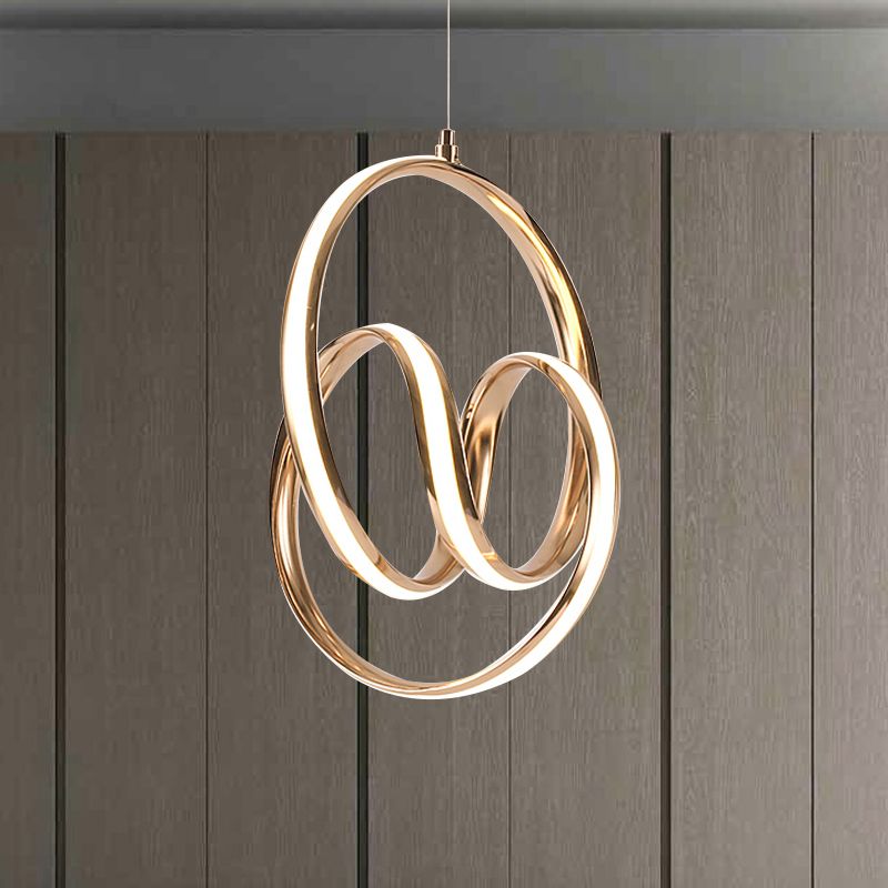 Twisted Restaurant Chandelier Pendant Acrylic LED Simplicity Ceiling Light in Gold