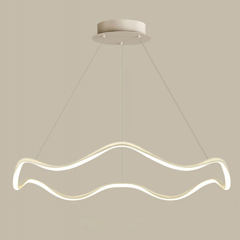 Simple Chandelier LED Hanging Pendant Light Fixture with Silica Gel Shade for Living Room