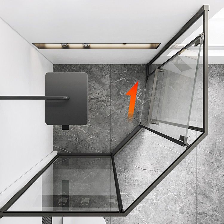 Contemporary Plain Shower Enclosure Neo-Angle Clear Semi-Frameless Shower Enclosure