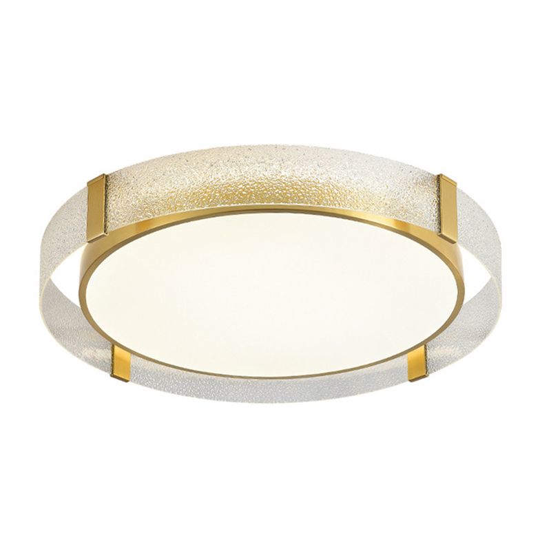 Modern Single Golden Flush Mount Lighting Round LED Ceiling Light for Bedroom