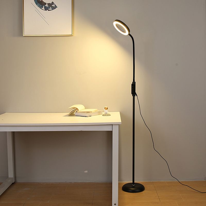 Modern Style Circle Shape Floor Lamp Metal 1-Light Floor Lamp