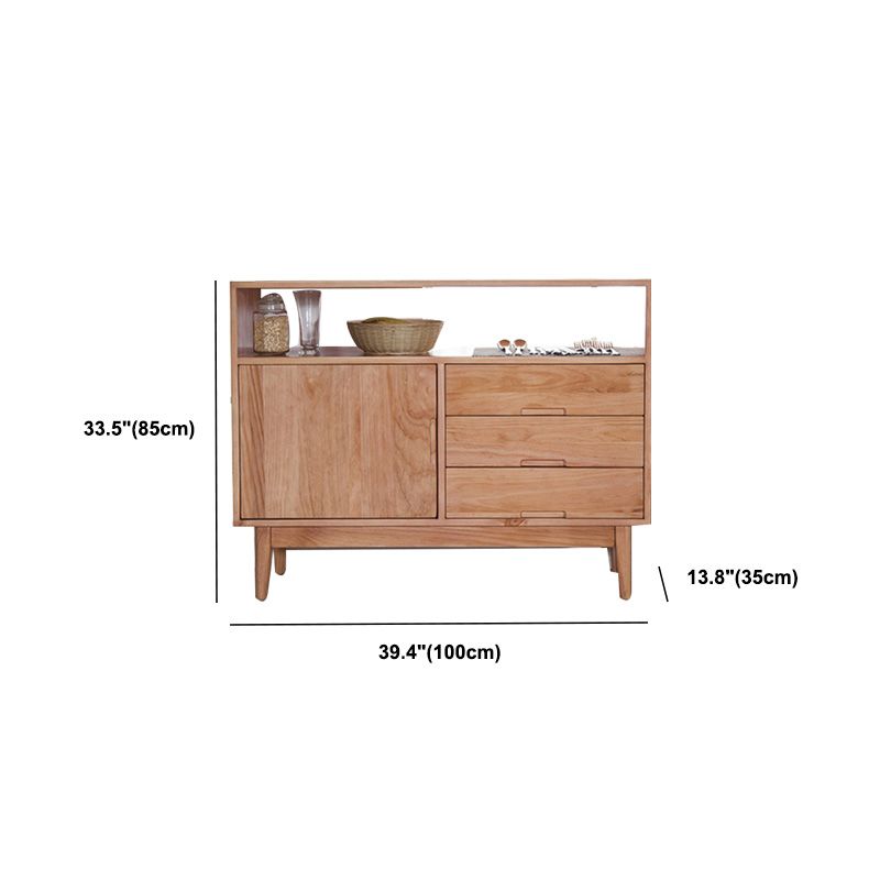 3-drawer Dining Server Modern Solid Wood Sideboard for Dining Room