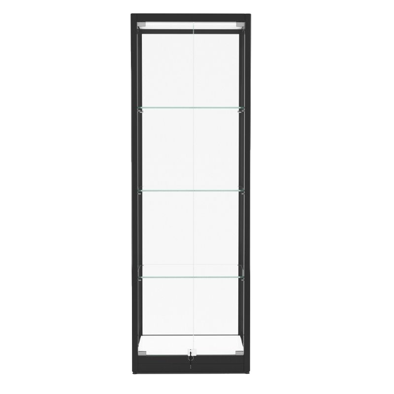 Modern Glass Curio Cabinets Black Display Stand with Adjustable Shelves