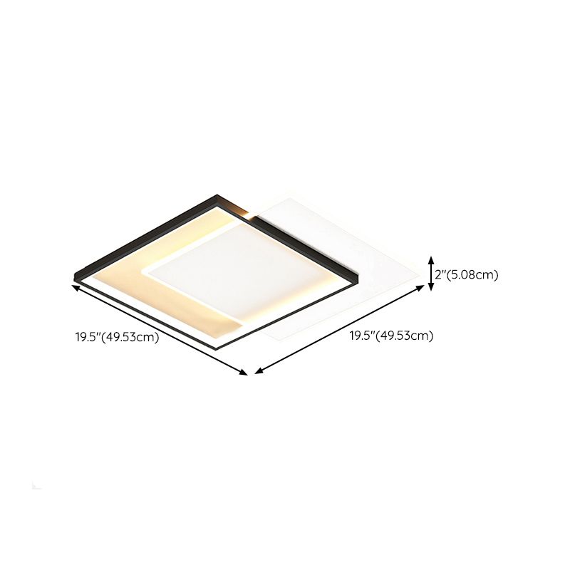 Modern Style Square Shape Flush Mount Acrylic Ceiling Light for Living Room