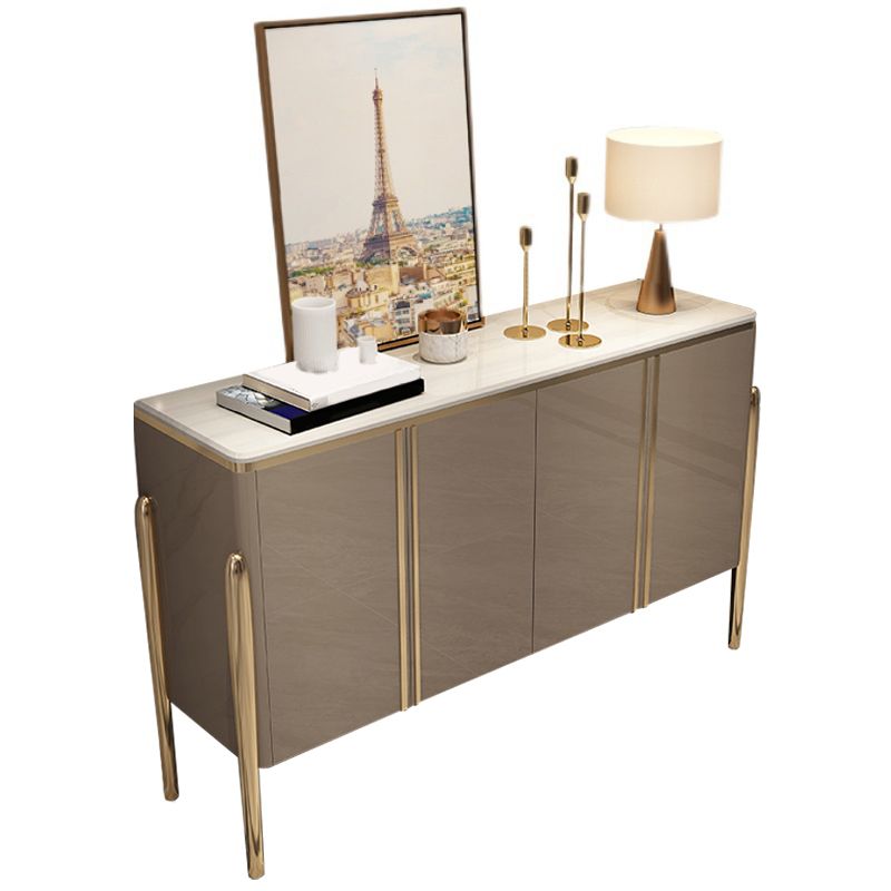 Modern and Contemporary Credenza Stone Buffet Server with Cabinets