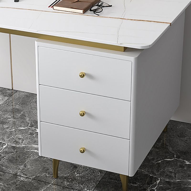 Contemporary Office Desk 23.62" Rectangular Executive Desk with 3-drawer