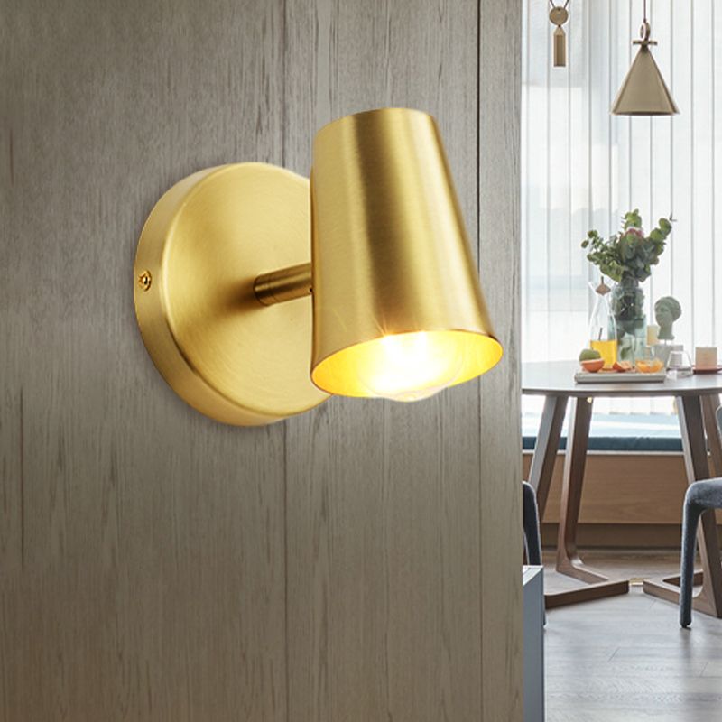 1/2/3-Head Metal Vanity Lighting Antiqued Brass Finish Cup Shape Bathroom Wall Sconce Lamp