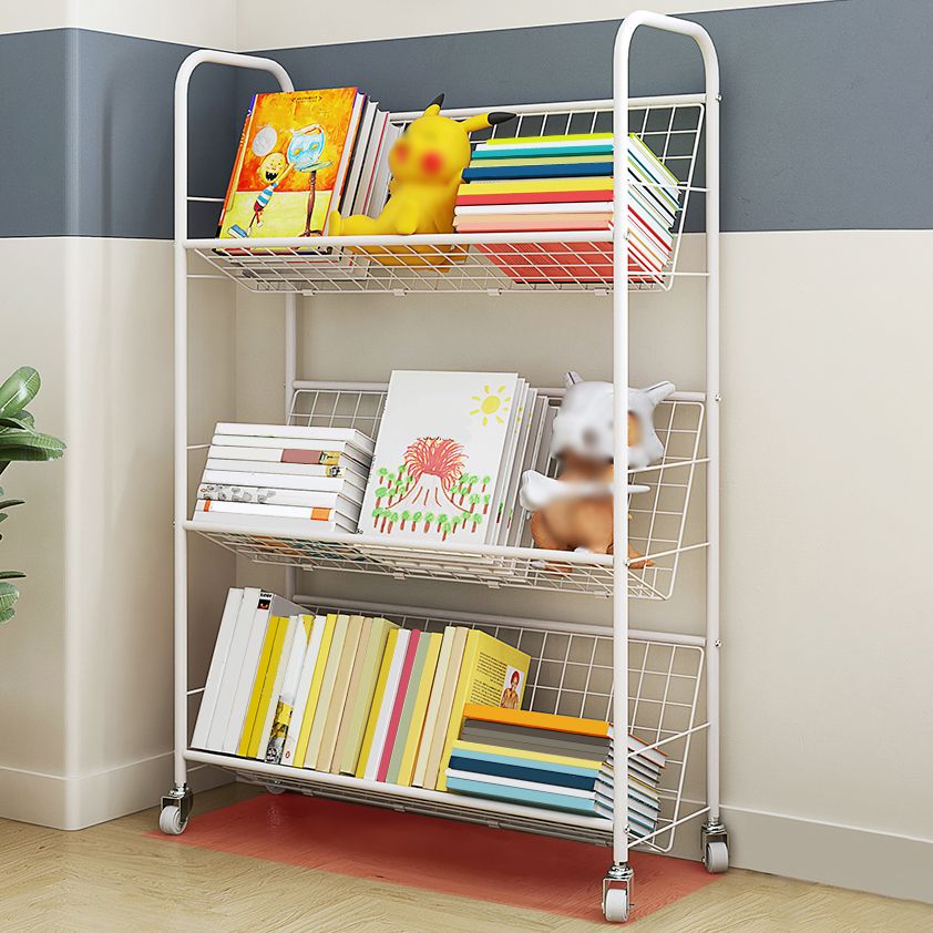 Modern Style Etagere Bookshelf Open Back Metal Bookcase for Home