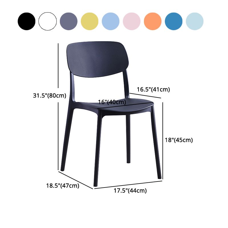 Plastic Scandinavian Dining Kitchen Room Chair Open Back Side Chair