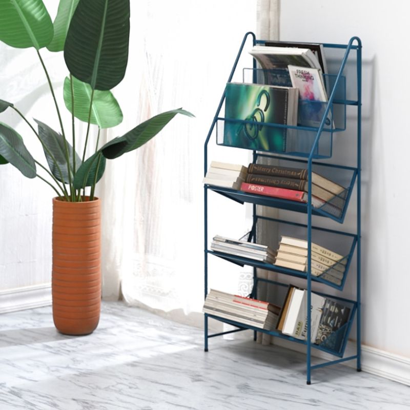 Modern Metal Book Shelf Etagere Multi Tiers Bookcase 11" Wide for Study Room