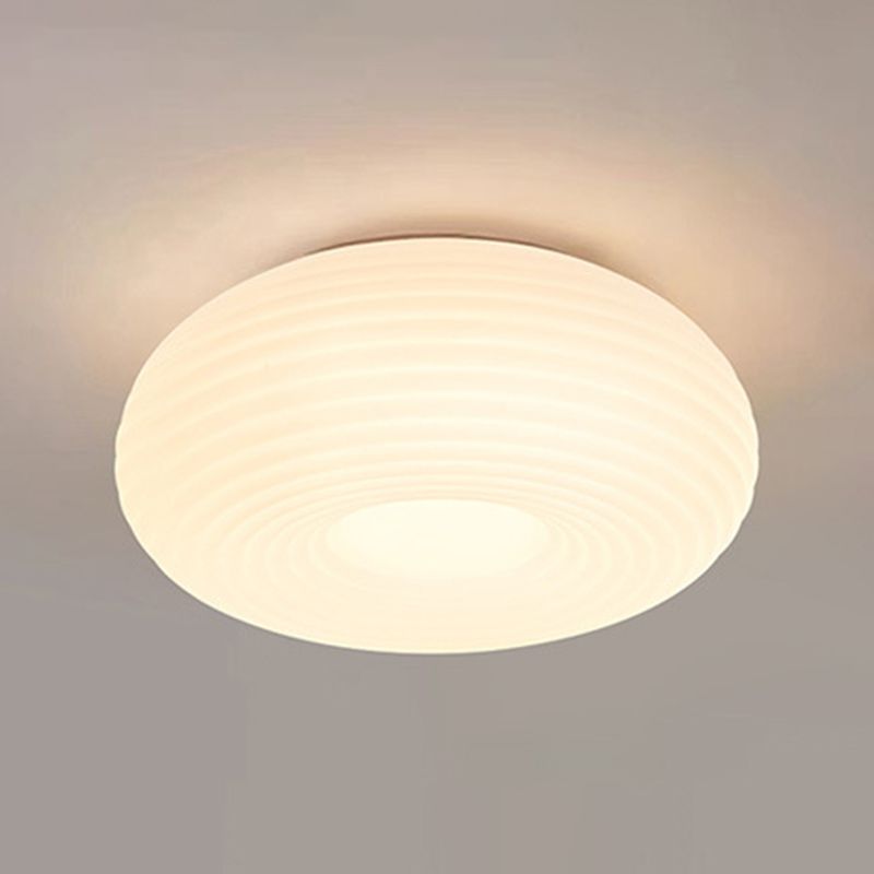 Single White Modern Flush Mount Lighting Unique LED Ceiling Light for Bedroom