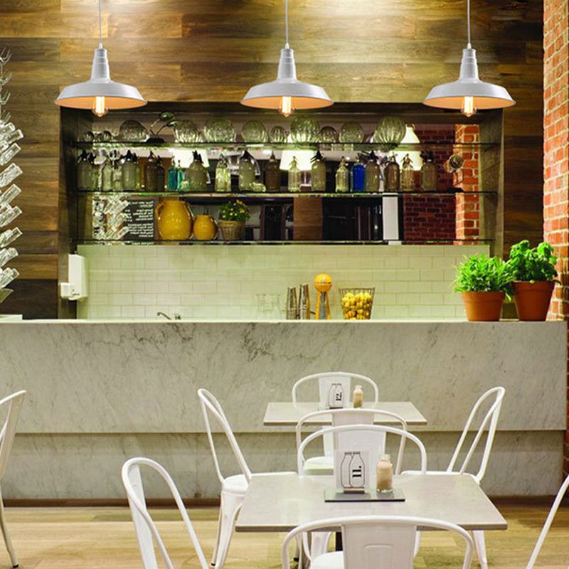 Iluminación colgante industrial creativa con sombra de metal para cafetería cafetería