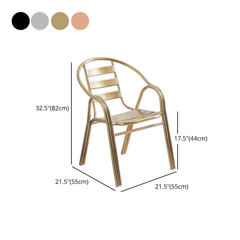 Iindustrial Style Dining Chair Metal Open Back Arm Chair for Home