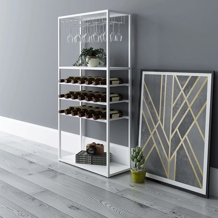 Modern Metal Floor Wine Holds up to 18 Bottles Wine Racks for Kitchen