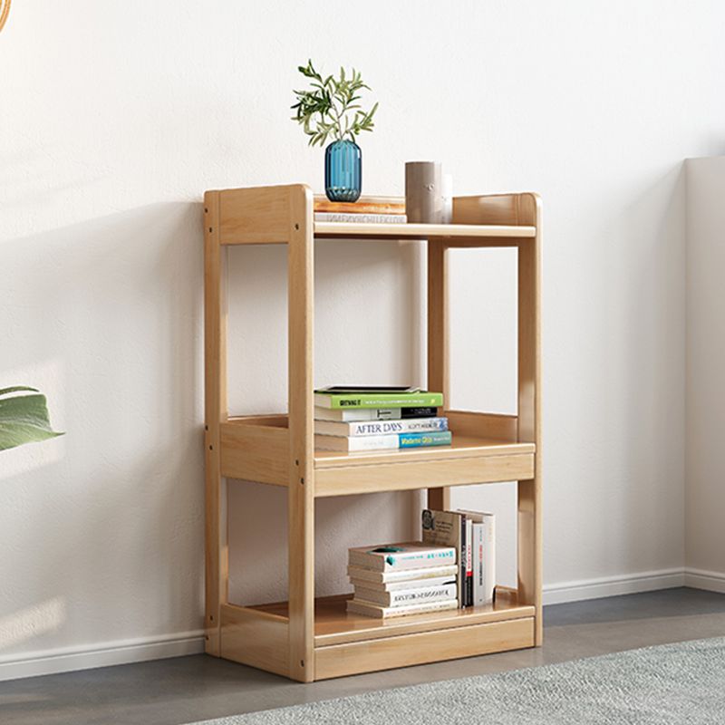 Contemporary Rubberwood Bookshelf Open Back Bookcase for Home Office