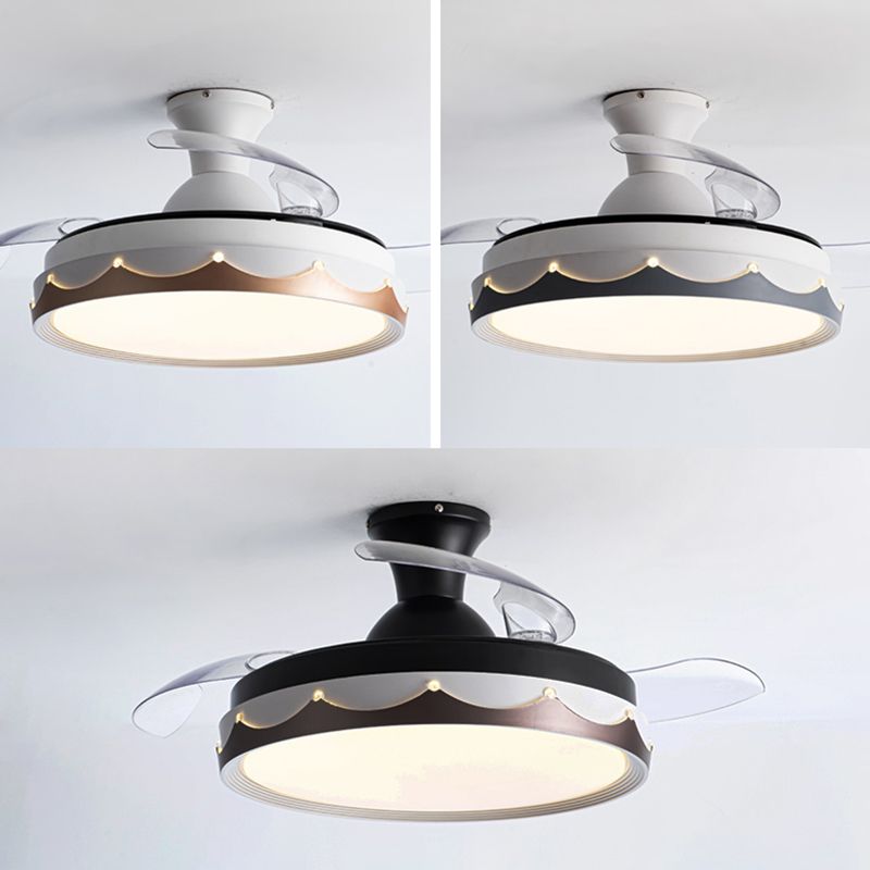 Drum LED Ceiling Fan Lighting 1 - Light Modernism Fan Light Fixture