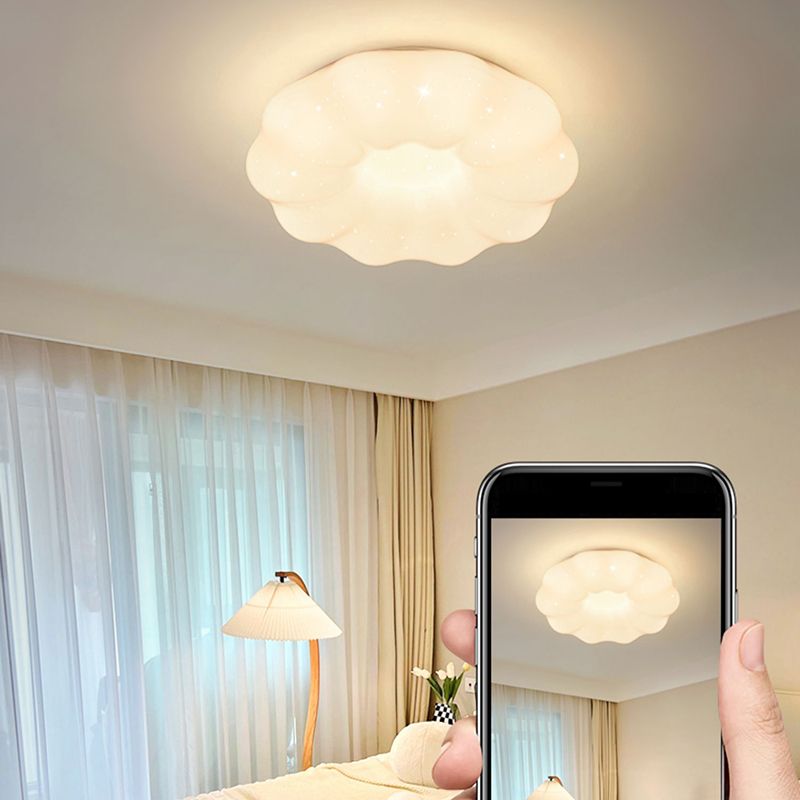 Modern Metal Flush Mount Cloud Shape Ceiling Light with Acrylic Shade for Living Room