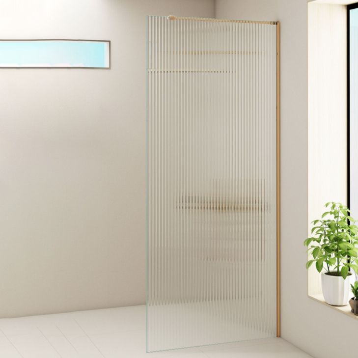 Semi Frameless Single Tempered Glass Shower Screen with Fixed Panel