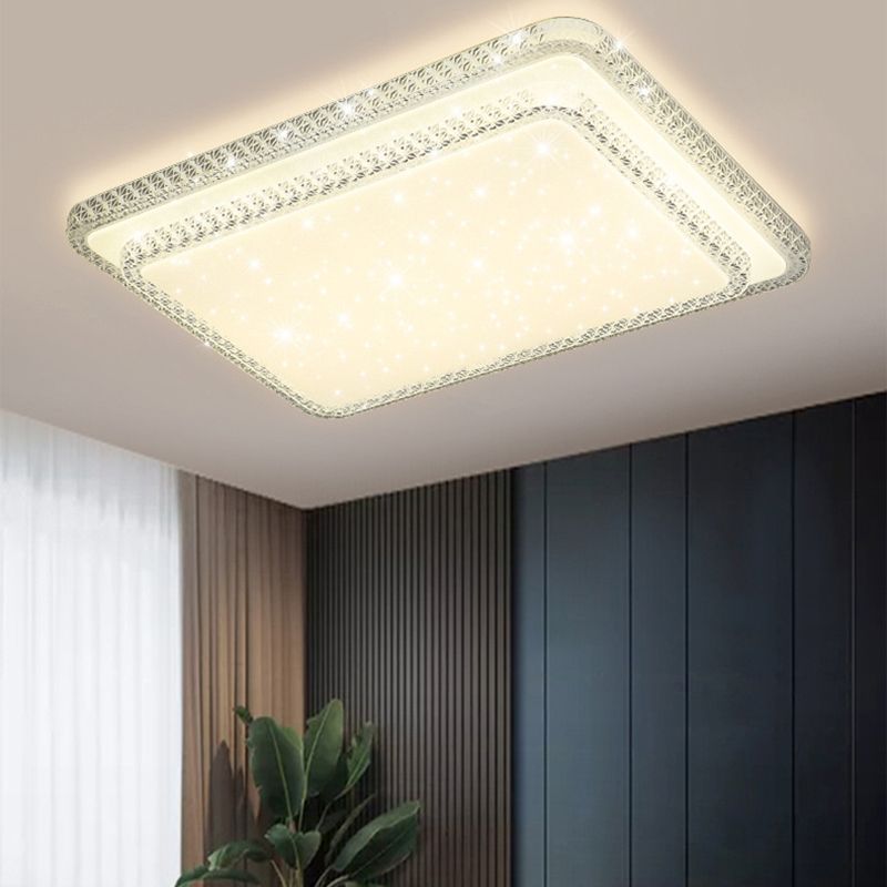Modern Flush Light Acrylic Ceiling Lighting in White for Bedroom