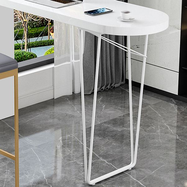 Solid Wood Bar Table Contemporary Bar Table with Sled Base in White