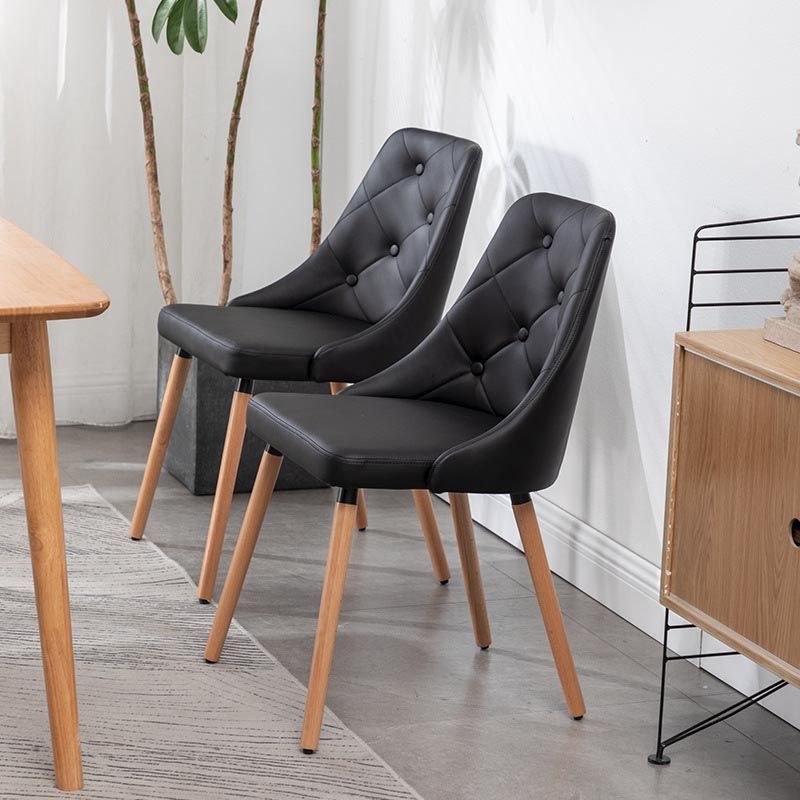 Modern PU Leather Dining Chairs Parsons Chair in Matte Finish for Indoor