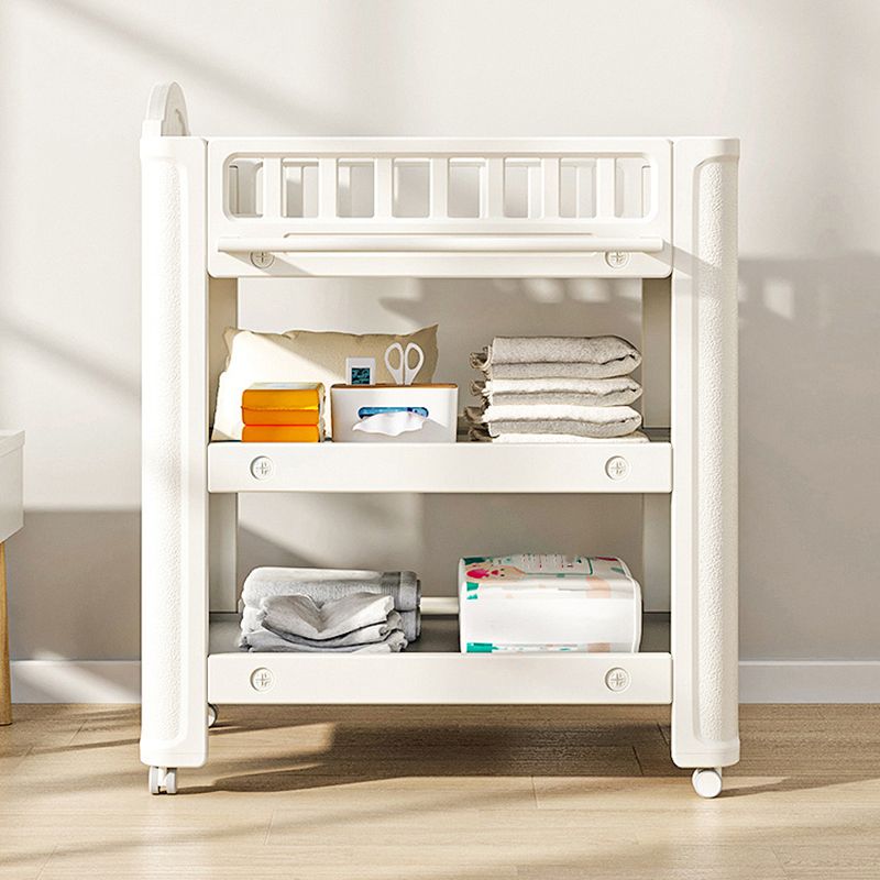 Modern Plastic Baby Changing Table Arch Top Changing Table With Shelf