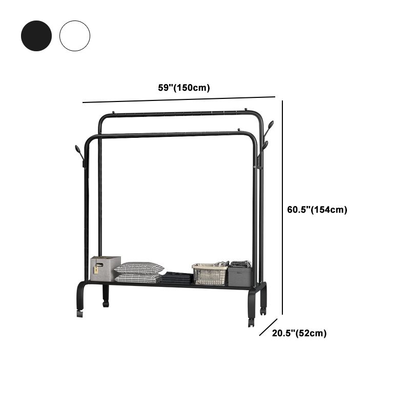 Industrial Coat Hanger Metal Storage Shelf Entryway Coat Rack