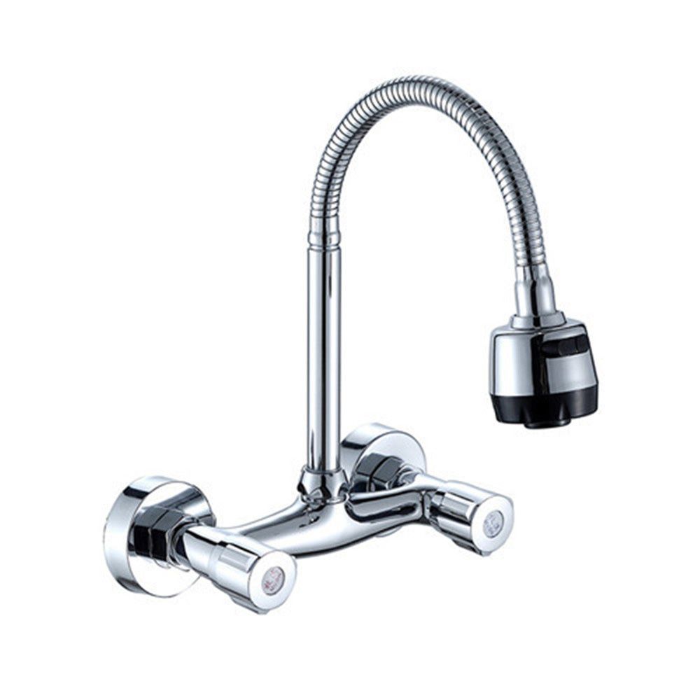 Wall Mounted Modern Metal Kitchen Faucet High Arch Water Filler