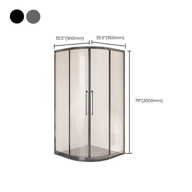 Framed Double Sliding Shower Stall Tempered Glass Shower Stall