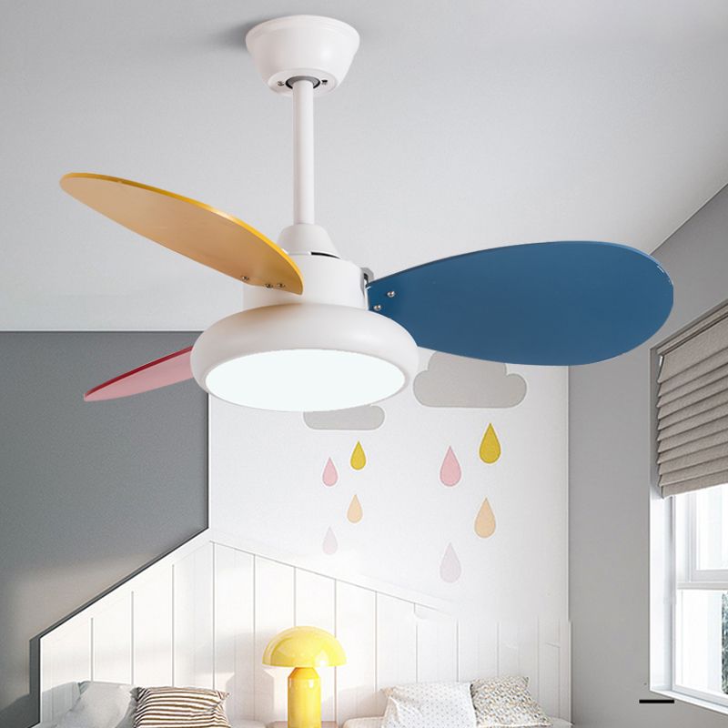 Nordic Style Ceiling Fan Lamp 6th Gears Adjustment Ceiling Fan Light for Children Room