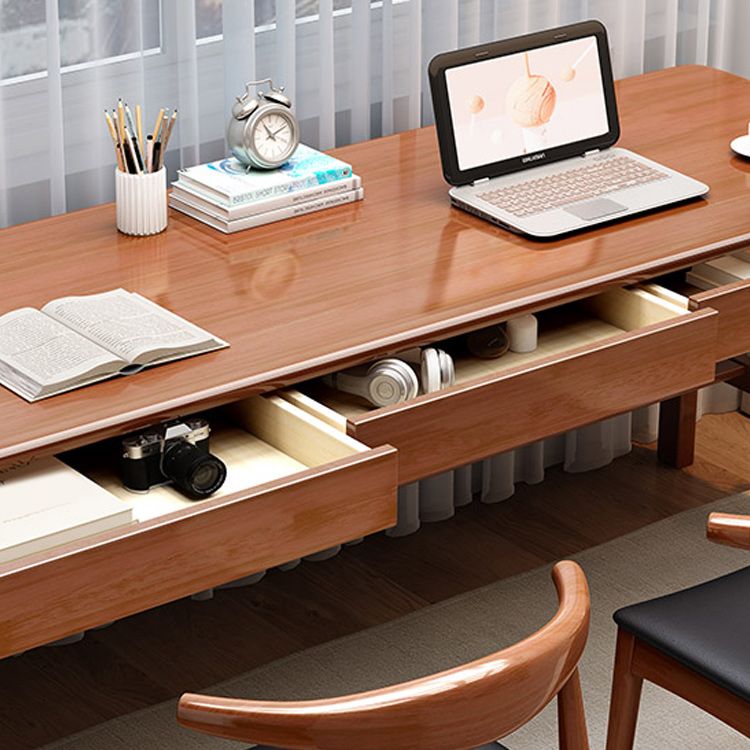 Contemporary Writing Desk with 3 Drawers and Side Storage Hook