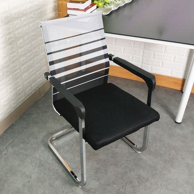 Silver Metal Modern Conference Chair With Breathable AirGrid Seat Office Chair