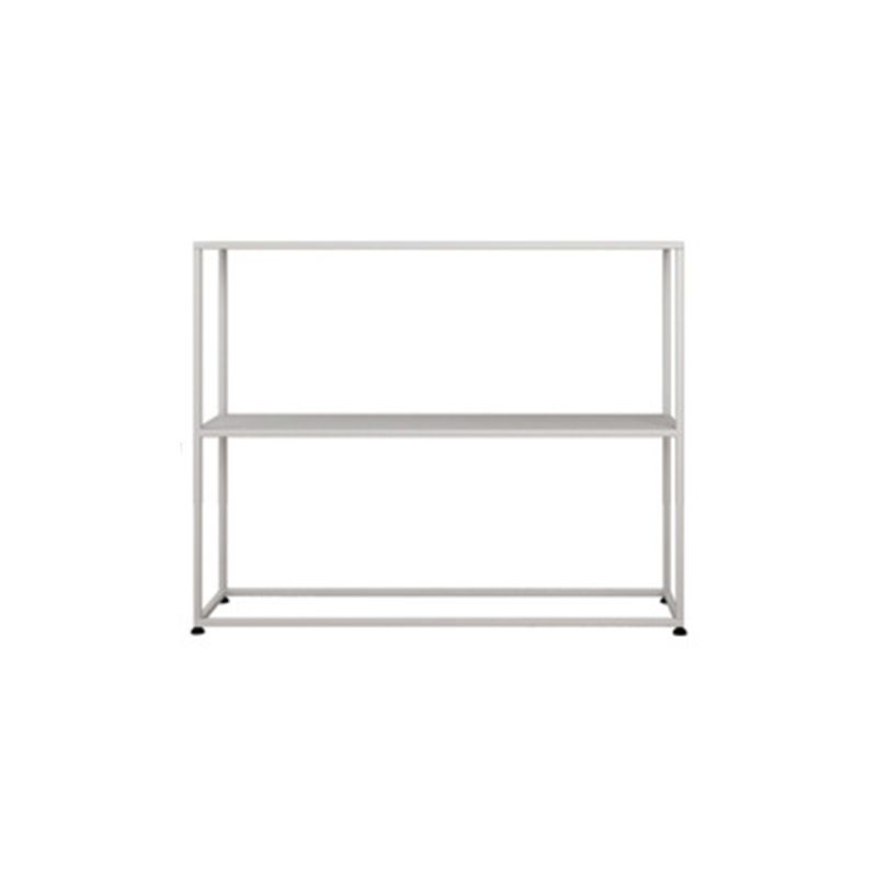 Contemporary Iron Console Table with Storage Shelf and Frame Base