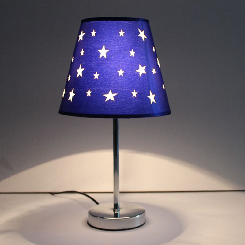 Sala de estudio Tombre estrellado Lectura de Light Metal 1 Bulbo Modern Blue Desk Light con cable enchufable