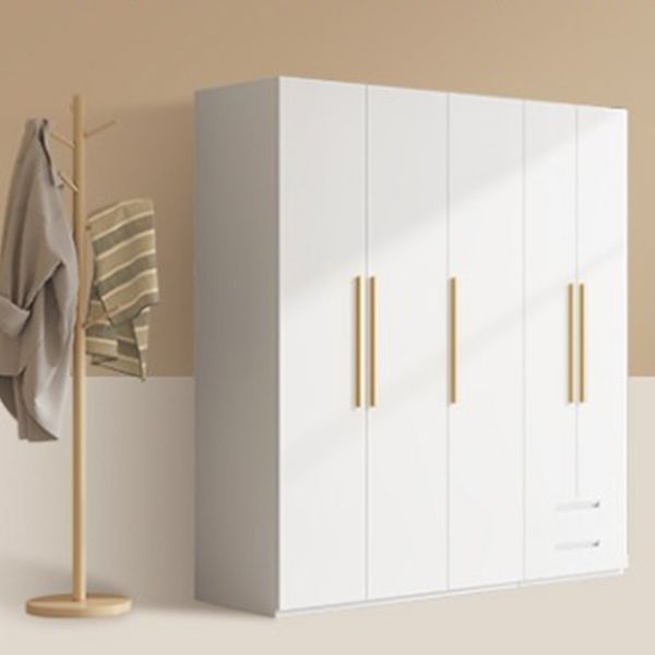 Modern Metal Wardrobe Armoire Freestanding Wardrobe in White